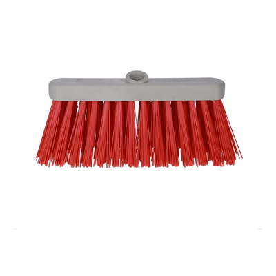 100019: Straatbezem pvc met steelbevestiging - ROOD - 32 cm