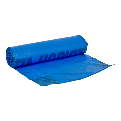 625705: HD zak - 70 x 110 cm - T30 - 115 l - BLAUW - rol 25 stuks met opdruk NIET RISICOHOUDEND MEDISCH AFVAL